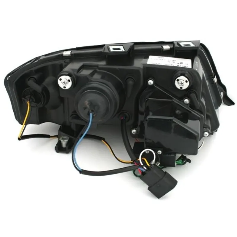 Φανάρια εμπρός Audi A6 C5 (1997-2001) led / Allroad 1999-2005 lightbar - μαύρα , με λάμπες (Η1) - σετ 2τμχ.