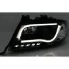 Φανάρια εμπρός Audi A6 C5 (1997-2001) led / Allroad 1999-2005 lightbar - μαύρα , με λάμπες (Η1) - σετ 2τμχ.