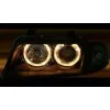 Φανάρια εμπρός Audi A4 (1995-1998) angel eyes - μαύρα , χωρίς λάμπες (Η7) - σετ 2τμχ.