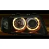 Φανάρια εμπρός Audi A3 (1996-2000) angel eyes -μαύρα , χωρίς λάμπες (Η7) - σετ 2τμχ.