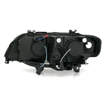 Φανάρια εμπρός BMW X5 (1999-2003) με φώτα ημέρας και angel eyes - μαύρα , με λάμπες (Η1) - σετ 2τμχ.