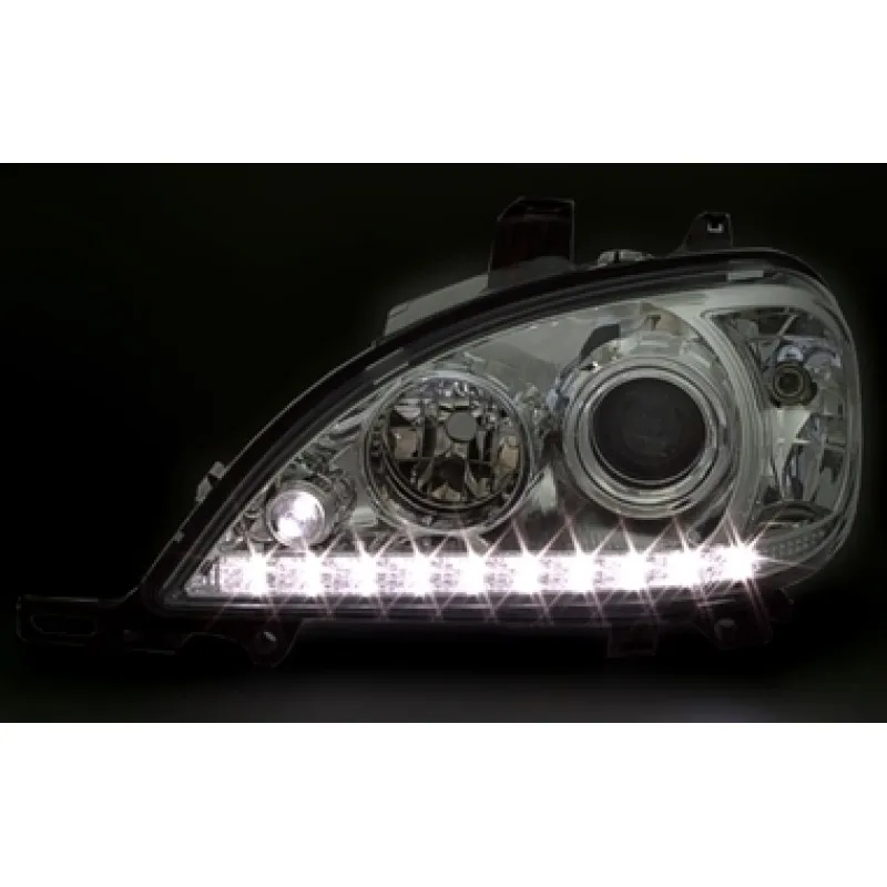 Φανάρια εμπρός Mercedes ML W163 (2002-2005) led , με λάμπες (Η1) - σετ 2τμχ.