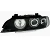 Φανάρια εμπρός BMW E39 (1995-2003) angel eyes - μαύρα , με λάμπες (Η1) - σετ 2τμχ.