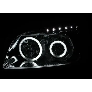 Φανάρια εμπρός Toyota Rav4 (2006-2009) angel eyes - chrome , με λάμπες (Η1) - σετ 2τμχ.