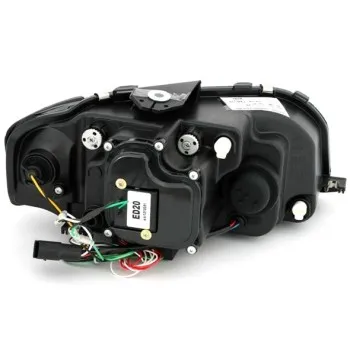 Φανάρια εμπρός Audi A3 (2003-2008) led Lightbar Design -μαύρα , με λάμπες (H7/Η1) - σετ 2τμχ.