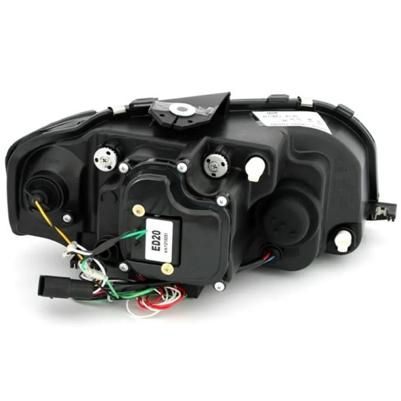 Φανάρια εμπρός Audi A3 (2003-2008) led Lightbar Design -μαύρα , με λάμπες (H7/Η1) - σετ 2τμχ.