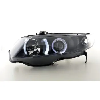 Φανάρια εμπρός Honda Civic coupe (2006-2008) angel eyes, χωρίς λάμπες (Η7) - σετ 2τμχ.