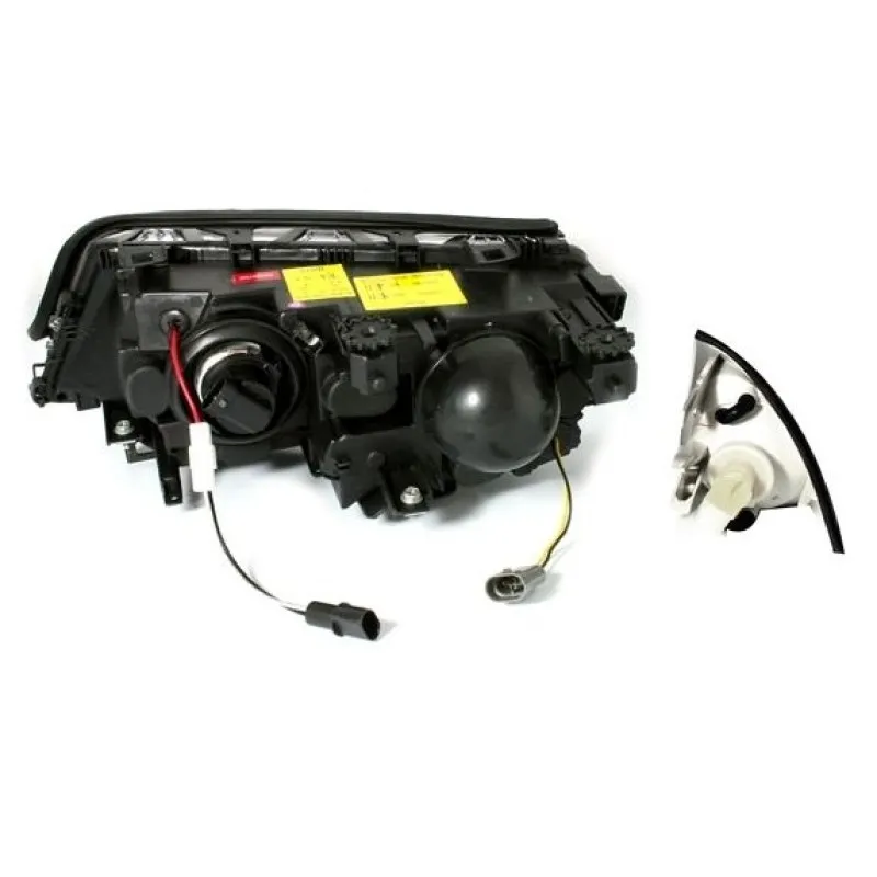 Φανάρια εμπρός BMW E46 sedan (1998-2001) angel eyes - μαύρα , χωρίς λάμπες (Η7) - σετ 2τμχ.
