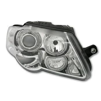 Φανάρια εμπρός Vw Passat B6 / 3C (2005-2010) angel eyes - chrome , χωρίς λάμπες (Η7) - σετ 2τμχ.