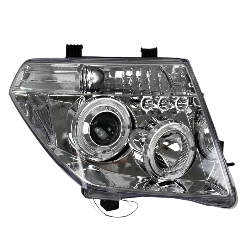 Φανάρια εμπρός Nissan Navara / Pathfinder (2005-2009) led angel eyes - chrome , με λάμπες (Η1) - σετ 2τμχ.