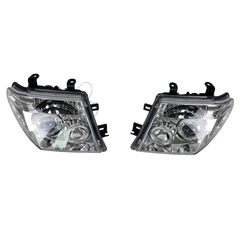 Φανάρια εμπρός Nissan Navara / Pathfinder (2005-2009) led angel eyes - chrome , με λάμπες (Η1) - σετ 2τμχ.