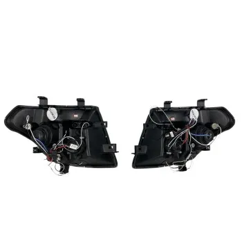 Φανάρια εμπρός Nissan Navara / Pathfinder (2005-2009) led angel eyes - chrome , με λάμπες (Η1) - σετ 2τμχ.