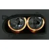 Φανάρια εμπρός Vw Golf 3 R32 design angel eyes - μαύρα , χωρίς λάμπες (Η7) - σετ 2τμχ.