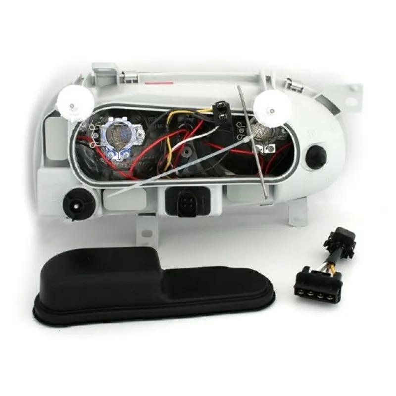Φανάρια εμπρός Vw Golf 3 R32 design angel eyes - μαύρα , χωρίς λάμπες (Η7) - σετ 2τμχ.