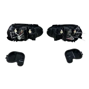 Φανάρια εμπρός Vw Golf IV R32 - μαύρα , χωρίς λάμπες (Η7) - σετ 2τμχ.