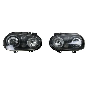 Φανάρια εμπρός Vw Golf IV R32 angel eyes - μαύρα , χωρίς λάμπες (Η7) - σετ 2τμχ.