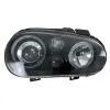 Φανάρια εμπρός Vw Golf IV R32 angel eyes - μαύρα , χωρίς λάμπες (Η7) - σετ 2τμχ.