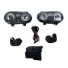 Φανάρια εμπρός Vw Golf IV R32 angel eyes - μαύρα , χωρίς λάμπες (Η7) - σετ 2τμχ.