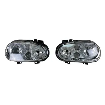 Φανάρια εμπρός Vw Golf IV R32 angel eyes - chrome , χωρίς λάμπες (Η7) - σετ 2τμχ.