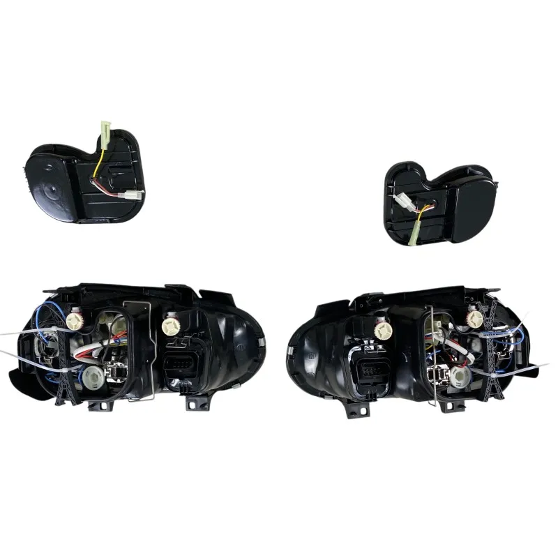 Φανάρια εμπρός Vw Golf IV R32 angel eyes - chrome , χωρίς λάμπες (Η7) - σετ 2τμχ.