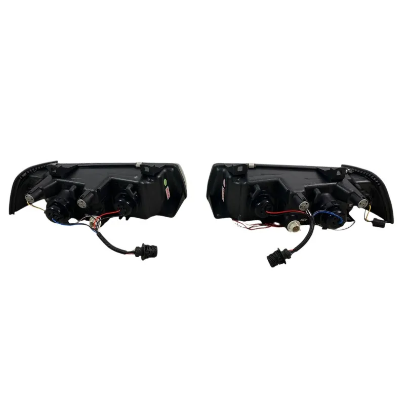 Φανάρια εμπρός BMW E36 (1991-1999) 4d sedan angel eyes - black , με λάμπες (Η1) - σετ 2τμχ.