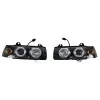 Φανάρια εμπρός Bmw E36 (1991-2000) 2d coupe angel eyes - μαύρα , με λάμπες (Η7) - σετ 2τμχ.