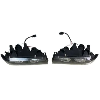 Φανάρια εμπρός Bmw E36 (1991-2000) 2d coupe angel eyes - μαύρα , με λάμπες (Η7) - σετ 2τμχ.