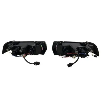 Φανάρια εμπρός Bmw E36 (1991-2000) 2d coupe angel eyes - μαύρα , με λάμπες (Η7) - σετ 2τμχ.