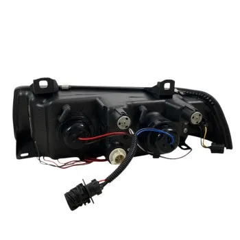 Φανάρια εμπρός BMW E36 (1991-1999) 2d coupe angel eyes - μαύρα , με λάμπες (Η1) - σετ 2τμχ.