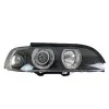 Φανάρια εμπρός BMW E39 (1995-2003) angel eyes - μαύρα , με λάμπες (Η7) - σετ 2τμχ.