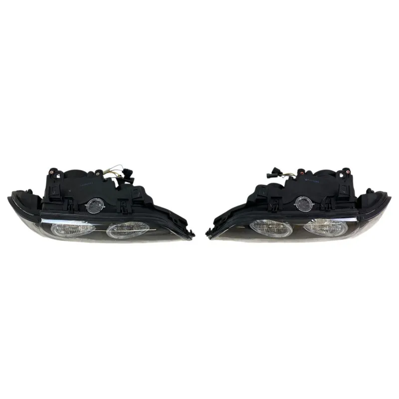 Φανάρια εμπρός BMW E39 (1995-2003) angel eyes - μαύρα , με λάμπες (Η7) - σετ 2τμχ.