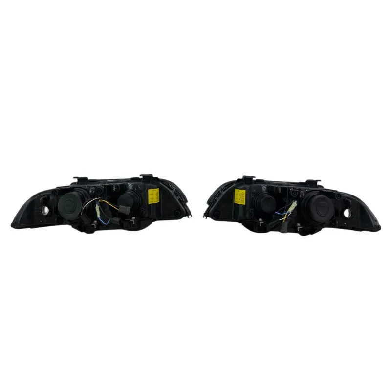 Φανάρια εμπρός BMW E39 (1995-2003) angel eyes - μαύρα , με λάμπες (Η7) - σετ 2τμχ.