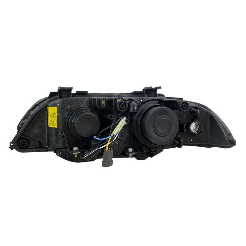 Φανάρια εμπρός BMW E39 (1995-2003) angel eyes - μαύρα , με λάμπες (Η7) - σετ 2τμχ.