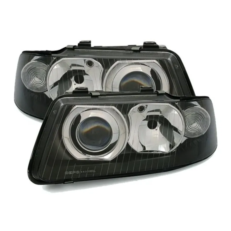 Φανάρια εμπρός Audi A3 (2000-2003) - μαύρα , χωρίς λάμπες (Η1/H7) - σετ 2τμχ.