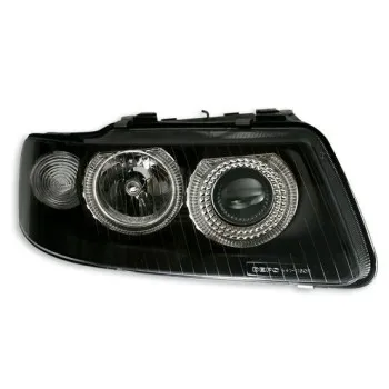 Φανάρια εμπρός Audi A3 (2000-2003) angel eyes - μαύρα , χωρίς λάμπες (Η7) - σετ 2τμχ.
