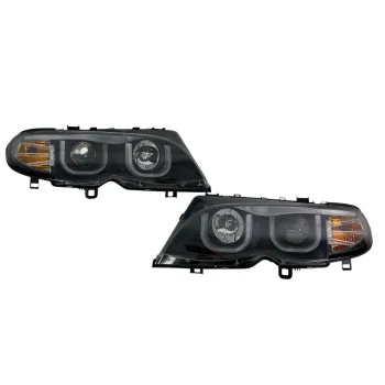 Φανάρια εμπρός BMW E46 (2001-2005) με 3D angel eyes sedan,combi