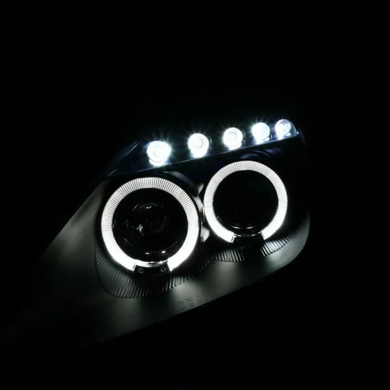 Φανάρια εμπρός Toyota Celica T230 (1999-2005) angel eyes - μαύρα , με λάμπες (Η1) - σετ 2τμχ.