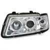 Φανάρια εμπρός Audi A3 (1996-2000) angel eyes - χρωμίου , με λάμπες (Η1) - σετ 2τμχ.