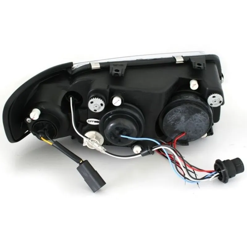 Φανάρια εμπρός Audi A3 (1996-2000) angel eyes - χρωμίου , με λάμπες (Η1) - σετ 2τμχ.