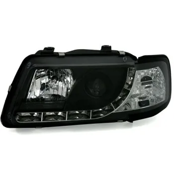 Φανάρια εμπρός Audi A3 (1996-2000) led - μαύρα , με λάμπες (Η1) - σετ 2τμχ.