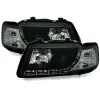 Φανάρια εμπρός Audi A3 (1996-2000) led - μαύρα , με λάμπες (Η1) - σετ 2τμχ.