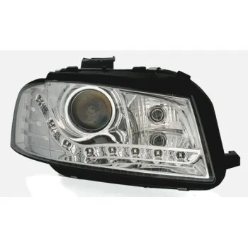 Φανάρια εμπρός Audi A3 (2003-2008) led - chrome , χωρίς λάμπες (Η7) - σετ 2τμχ.