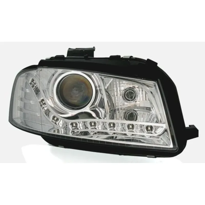 Φανάρια εμπρός Audi A3 (2003-2008) led - chrome , χωρίς λάμπες (Η7) - σετ 2τμχ.