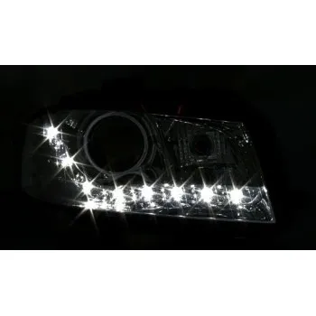 Φανάρια εμπρός Audi A3 (2003-2008) led - chrome , χωρίς λάμπες (Η7) - σετ 2τμχ.