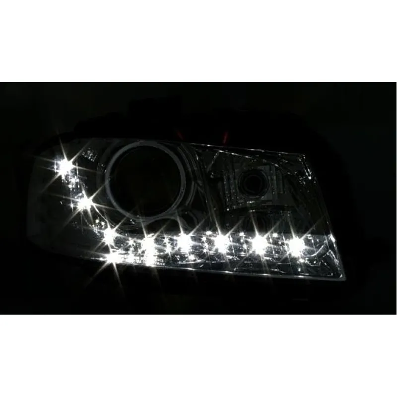 Φανάρια εμπρός Audi A3 (2003-2008) led - chrome , χωρίς λάμπες (Η7) - σετ 2τμχ.
