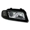 Φανάρια εμπρός Audi A4 (1999-2001) - μαύρα , χωρίς λάμπες (Η7) - σετ 2τμχ.