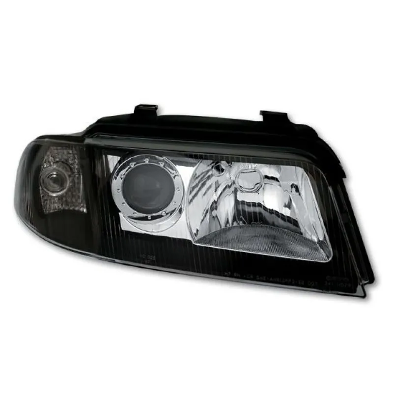 Φανάρια εμπρός Audi A4 (1999-2001) - μαύρα , χωρίς λάμπες (Η7) - σετ 2τμχ.
