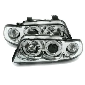 Φανάρια εμπρός Audi A4 (1995-1998) angel eyes - chrome , με λάμπες (Η1) - σετ 2τμχ. Φανάρια εμπρός Audi A4 (1995-1998) angel eyes - chrome , με λάμπες (Η1) - σετ 2τμχ.