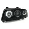 Φανάρια εμπρός Audi A4 (1995-1998) angel eyes -μαύρα , με λάμπες (Η1) - σετ 2τμχ.