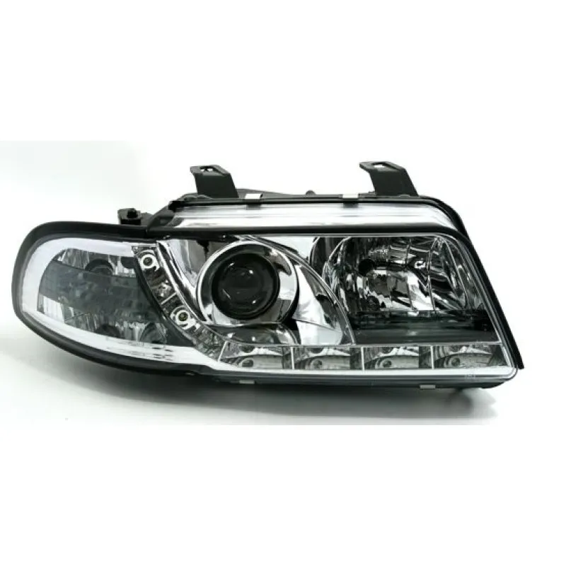 Φανάρια εμπρός Audi A4 Dayline (1995-1998) led - chrome , με λάμπες (Η1) - σετ 2τμχ.